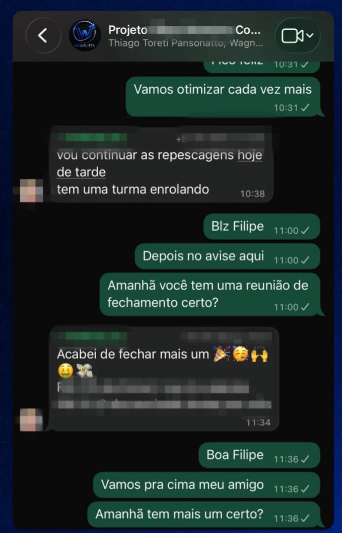 Conversa de cliente relatando aumento de leads após ajuste na campanha